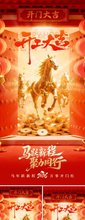 新春开工大吉元宵舞狮海报