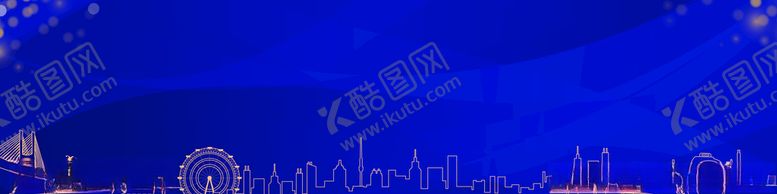 编号：97188109192053584908【酷图网】源文件下载-城市线稿矢量蓝色底纹城市