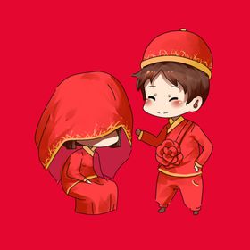 手绘情侣恋人