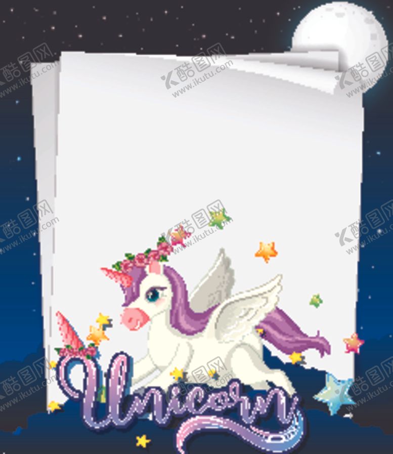 编号：78629706191606517151【酷图网】源文件下载-独角兽白纸模板