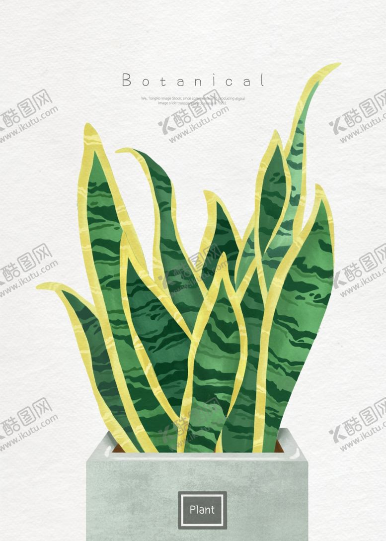 编号：38749007010247083051【酷图网】源文件下载-手绘绿色植物插画线稿图片