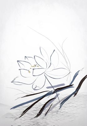 水墨风荷花图片