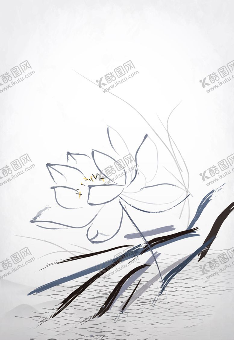 编号：46833309152133387638【酷图网】源文件下载-水墨风荷花图片