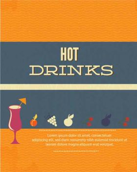 卡通水果酒杯饮料杯复古背景