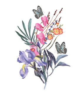 水彩浪漫花朵海报