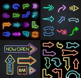 荧光霓虹箭头