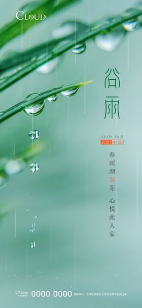 谷雨节气中国传统刷屏海报