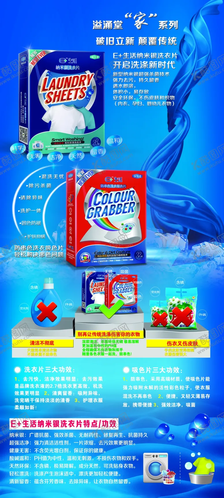 编号：85861301171107421898【酷图网】源文件下载-溢涌堂洗衣片展架海报