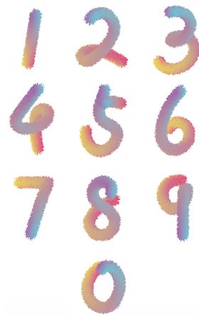 毛绒渐变数字