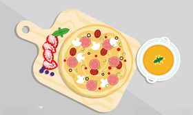 矢量手绘插画卡通食品西式美食