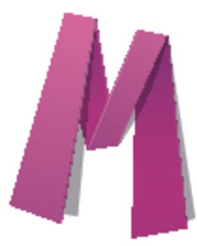 几何M字母红色四方