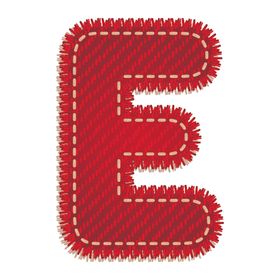 英文字母K设计艺术字创意牛仔布