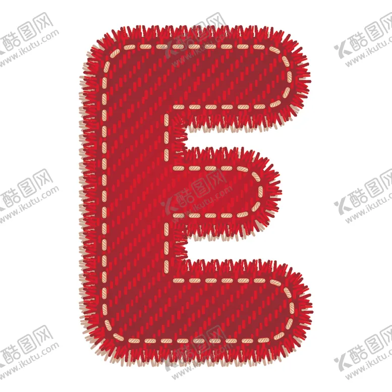 编号：99320506290513185991【酷图网】源文件下载-英文字母E设计艺术字创意牛仔布