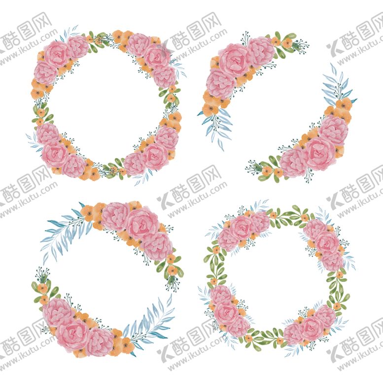 编号：72190707121751364164【酷图网】源文件下载-鲜花花环
