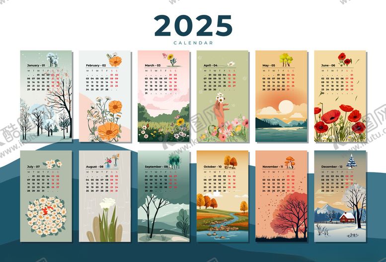 编号：29395202221800235135【酷图网】源文件下载-2025年台历