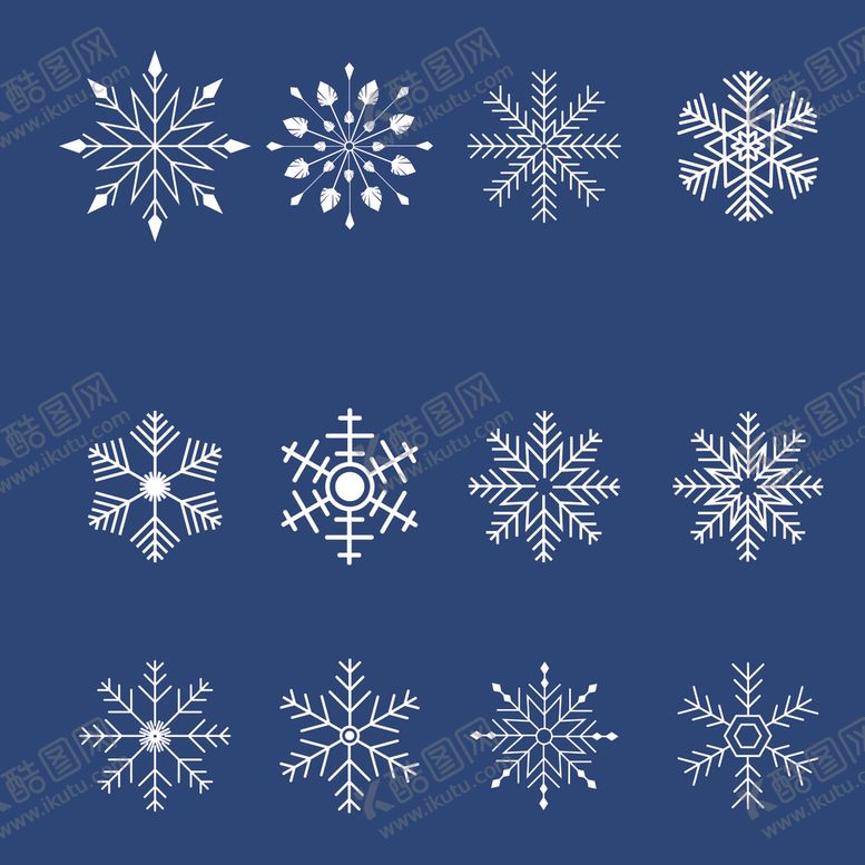编号：62195612080822567513【酷图网】源文件下载-雪花矢量