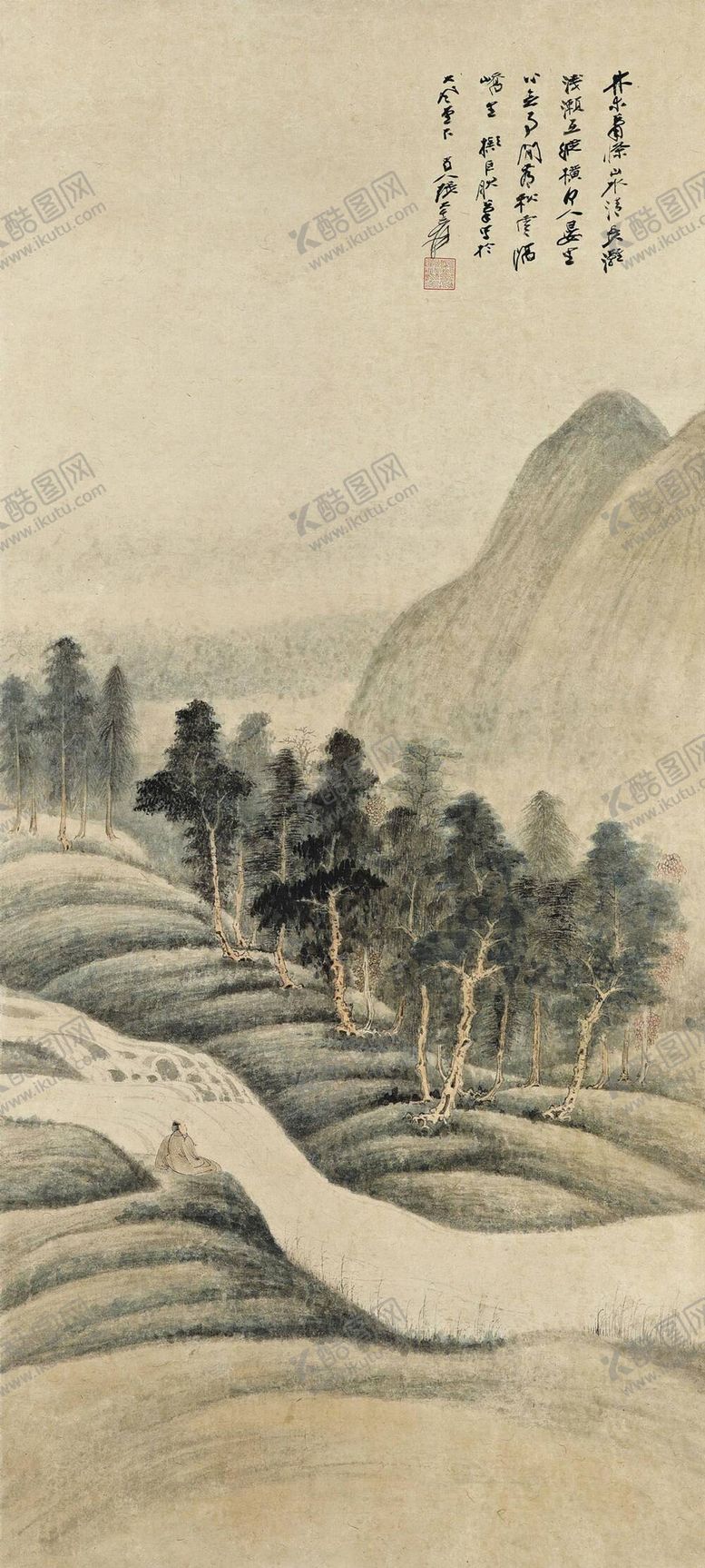 编号：12653809121345089250【酷图网】源文件下载-张大千国画壁画中堂画