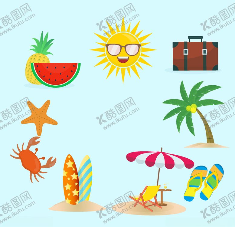 编号：76928005120603077823【酷图网】源文件下载-夏日元素