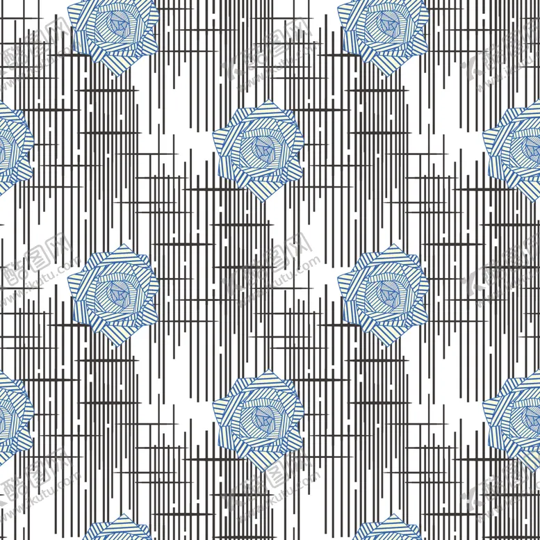 编号：58152109241700273343【酷图网】源文件下载-线条玫瑰花纹