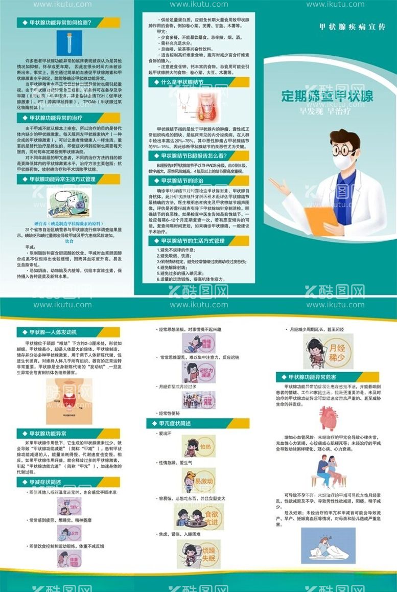 编号：98463611262111523875【酷图网】源文件下载-甲状腺疾病预防宣传彩页