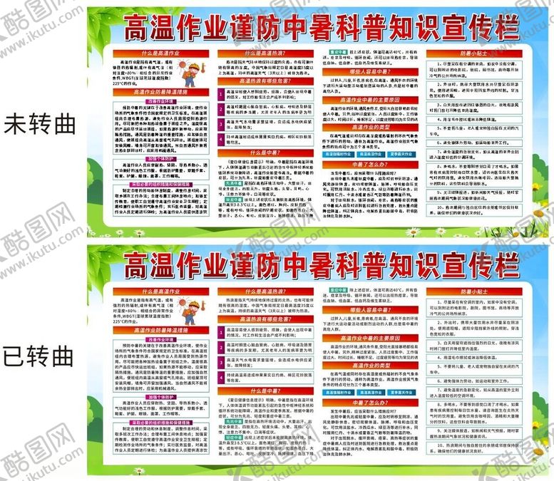 编号：91760801201722191319【酷图网】源文件下载-高温作业谨防中暑科普宣传栏