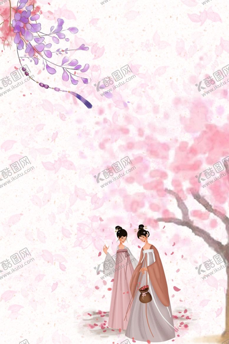 编号：87691101140132389384【酷图网】源文件下载-手绘桃花插画海报图片 
