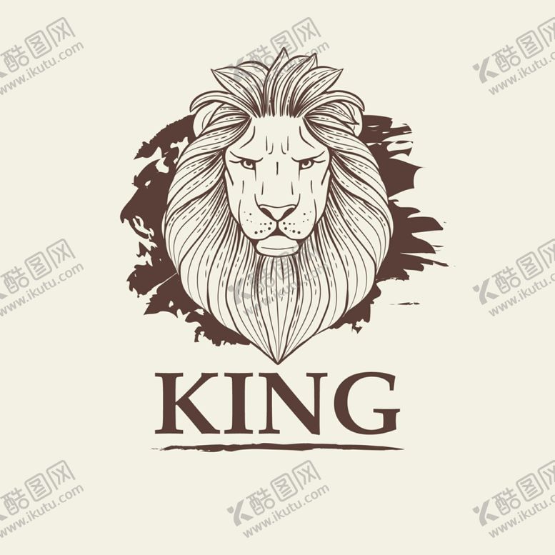 编号：19449310110046238654【酷图网】源文件下载-手绘狮子头像