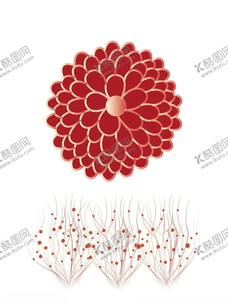 编号：58046501170807446128【酷图网】源文件下载-节日花朵花卉红金喜庆元素点缀