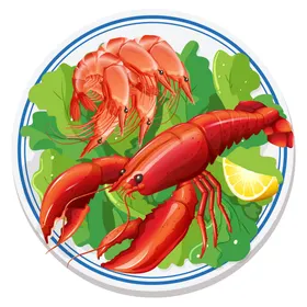 海鲜鱼虾蟹贝料理食物