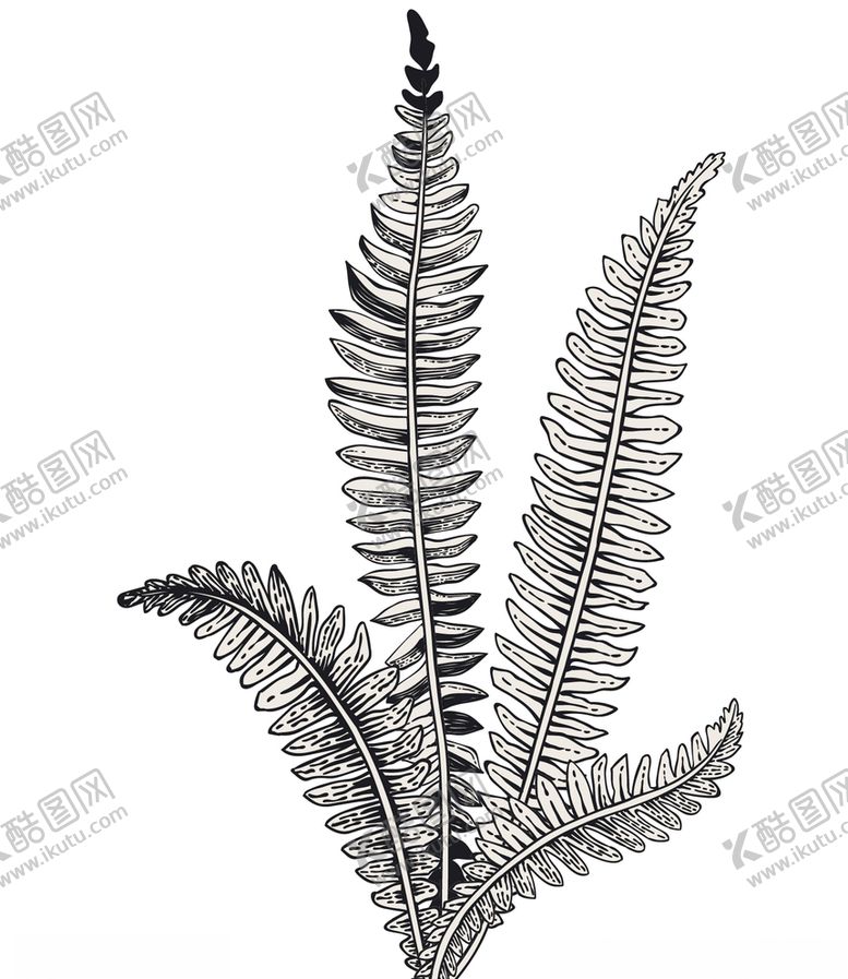 编号：62262310250923521987【酷图网】源文件下载-植物叶子孢子植物