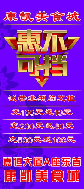 美食城优惠展架