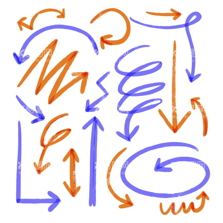 编号：38003012132152193470【酷图网】源文件下载-18款彩绘箭头矢量素材