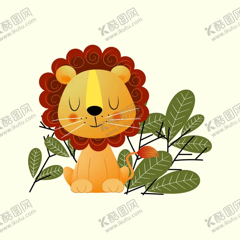 编号：93821709131148193102【酷图网】源文件下载-卡通狮子简笔画雄狮