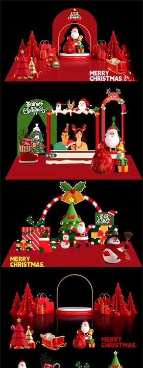 圣诞主题微缩场景模型