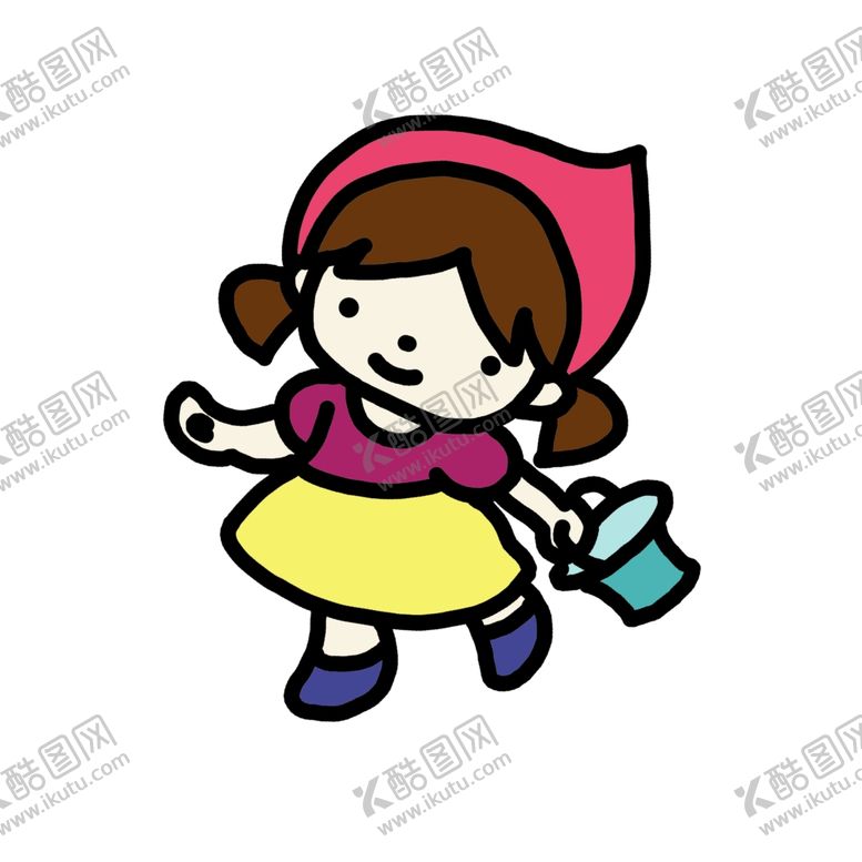 编号：87237609200248422644【酷图网】源文件下载-卡通简笔画小女孩