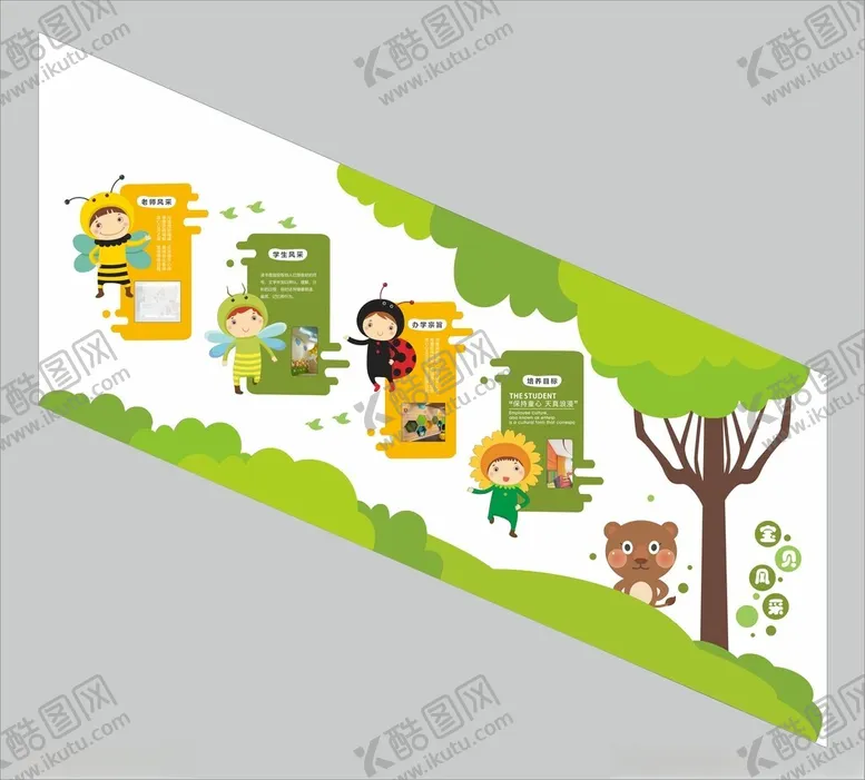 编号：48470404041447234498【酷图网】源文件下载-幼儿园楼梯文化墙