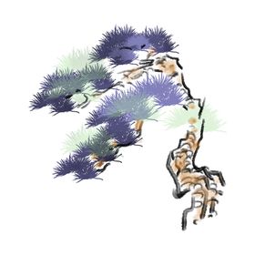 水墨中国风迎客松