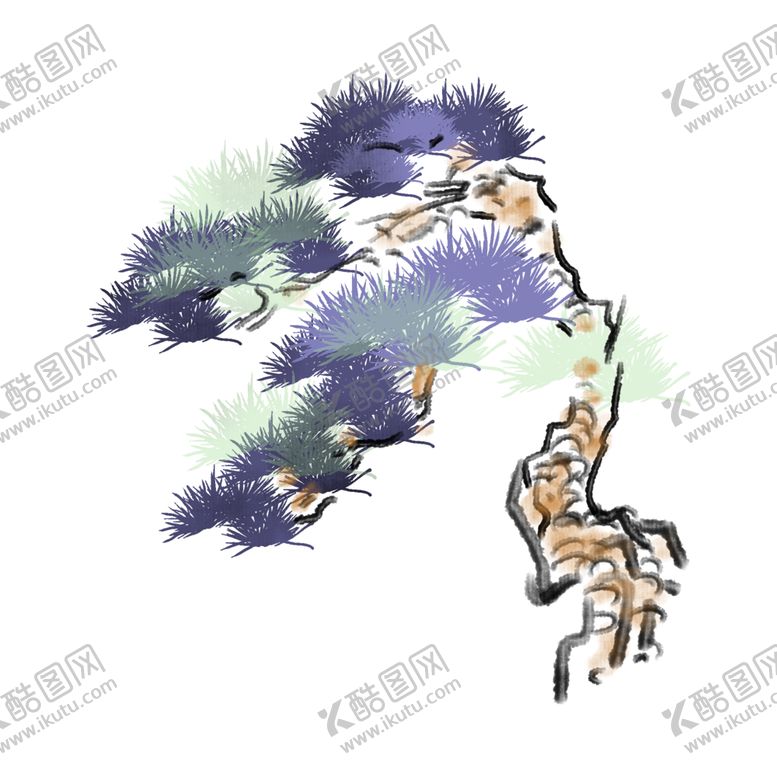 编号：64033205062041323971【酷图网】源文件下载-水墨中国风迎客松
