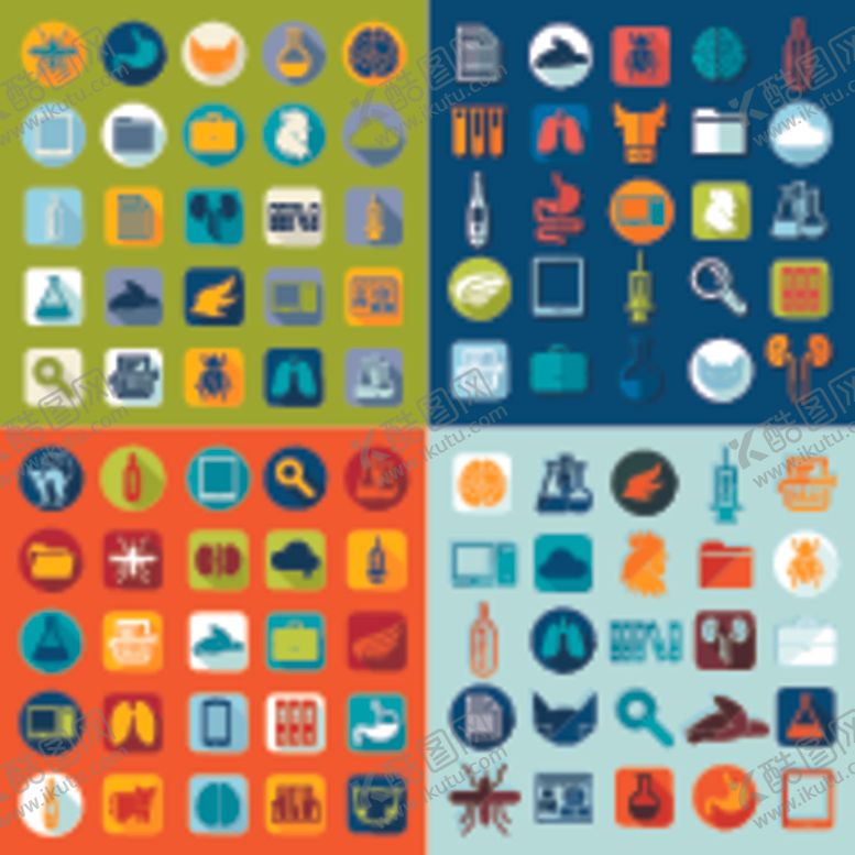 编号：14100804061207241488【酷图网】源文件下载-多彩扁平化图标集合