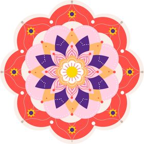 彩色复古花纹