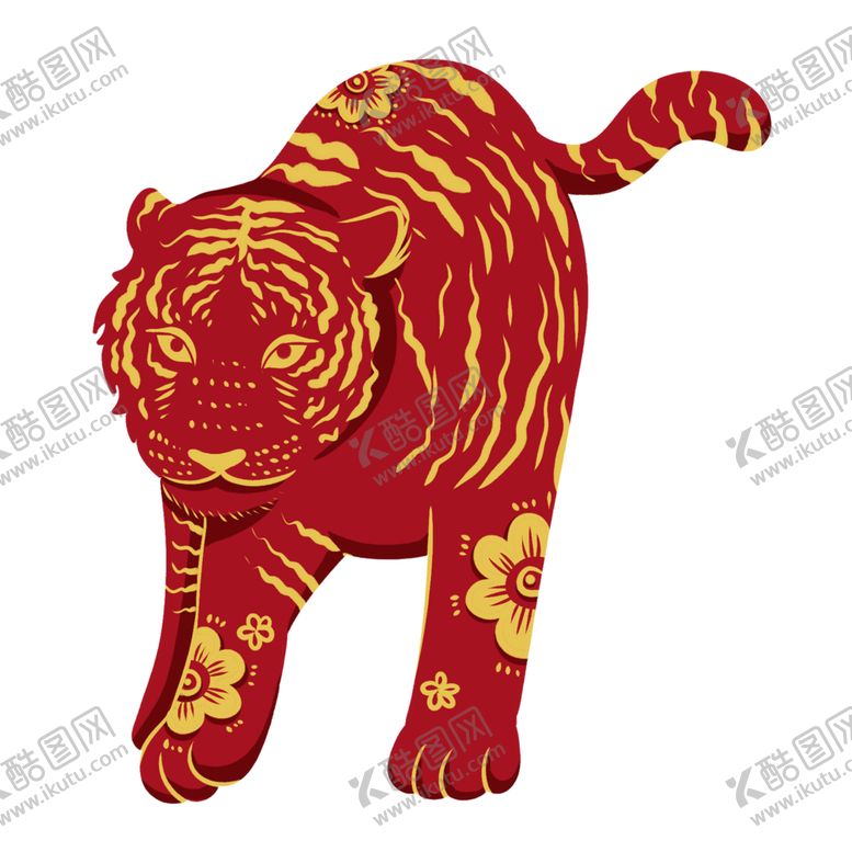 编号：64799502122217209848【酷图网】源文件下载-虎年剪纸图片 