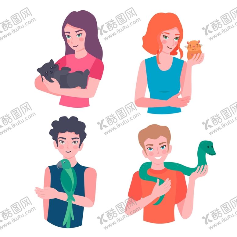 编号：57107211170000401322【酷图网】源文件下载-人物和宠物半身像