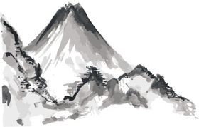 水墨山脉山峰
