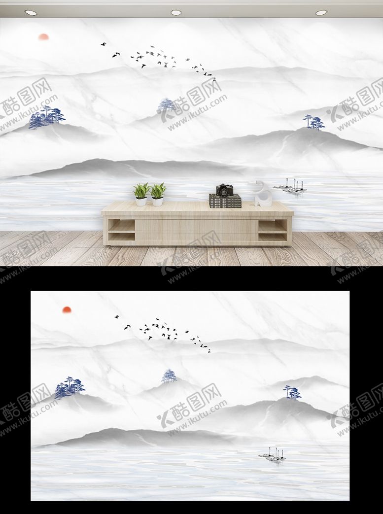 编号：78813610050554153485【酷图网】源文件下载-背景墙新中式爵士白石纹