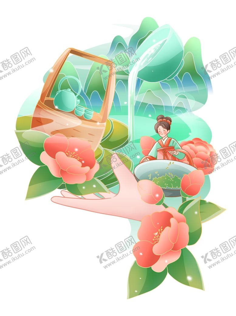 编号：35142901251526046450【酷图网】源文件下载-春茶插画