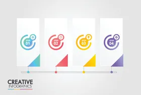 信息图表商务数字标签ppt素材元素设计