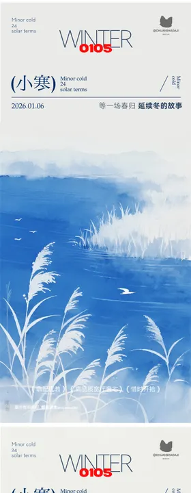 小寒大寒节气创意海报