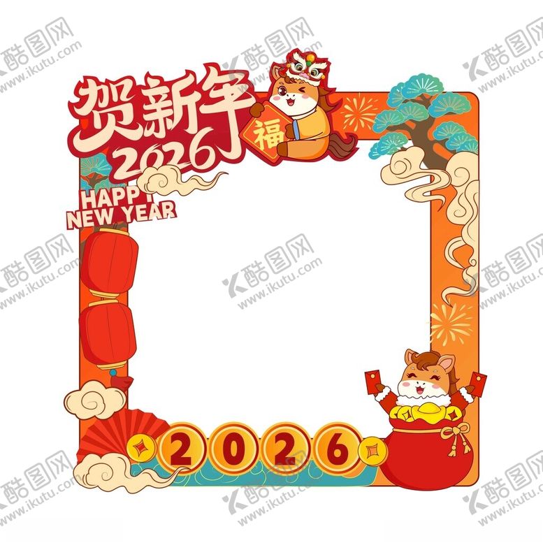 编号：97648604010703298329【酷图网】源文件下载-马年国潮新春年喜庆边框