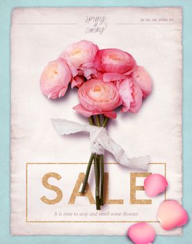 芍药花广告展板海报