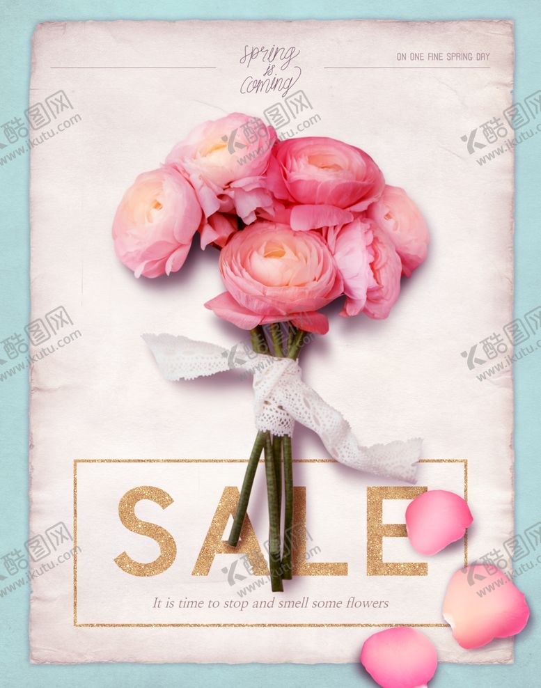 编号：93032204172251548213【酷图网】源文件下载-粉色芍药花促销海报